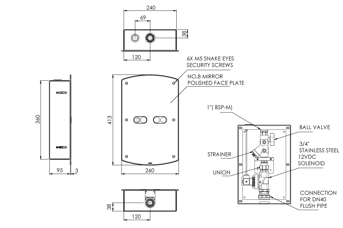 Restore Touch-Activated Dual Flush WC Flushing System