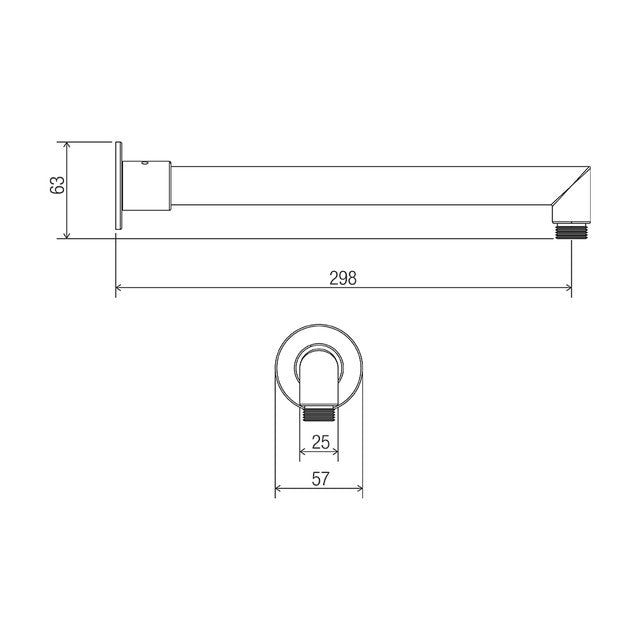 Horizontal Arm 310mm Chrome
