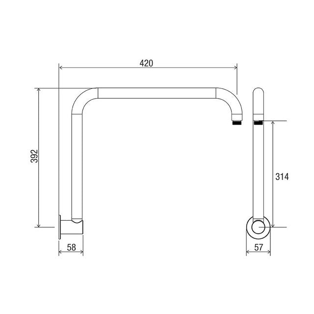 Swivel Crane Neck Arm Chrome 380mm