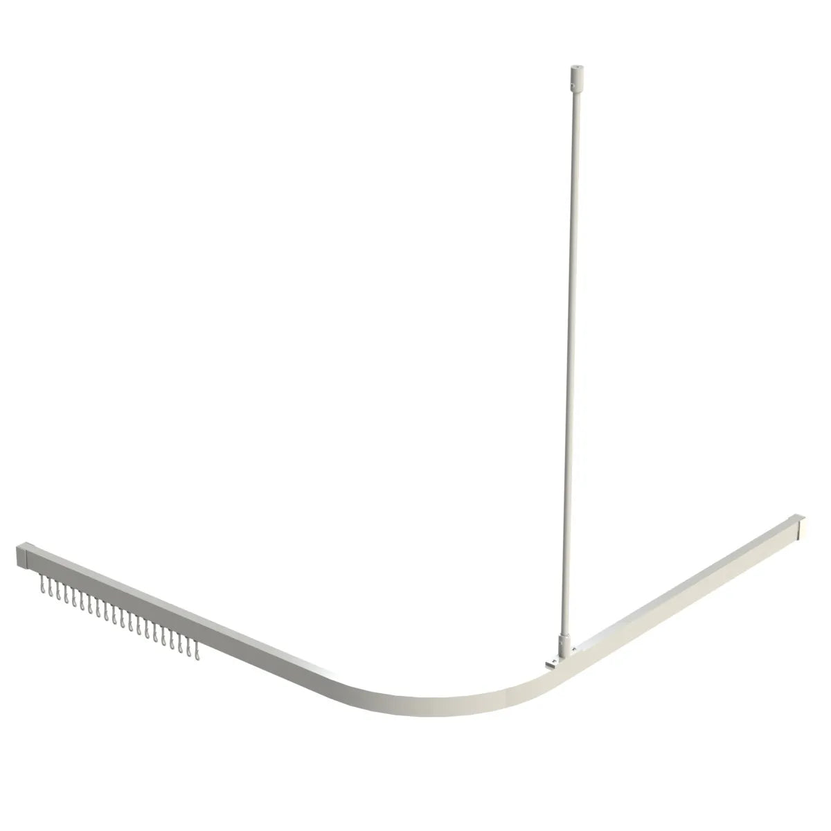 Angled Shower Track 1600 x 1600mm with Support & Hooks