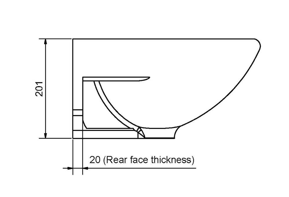 Wallgate Wash Hand Basin Solid Surface - Front Fixed Exposed Services & LH/RH Tap Holes
