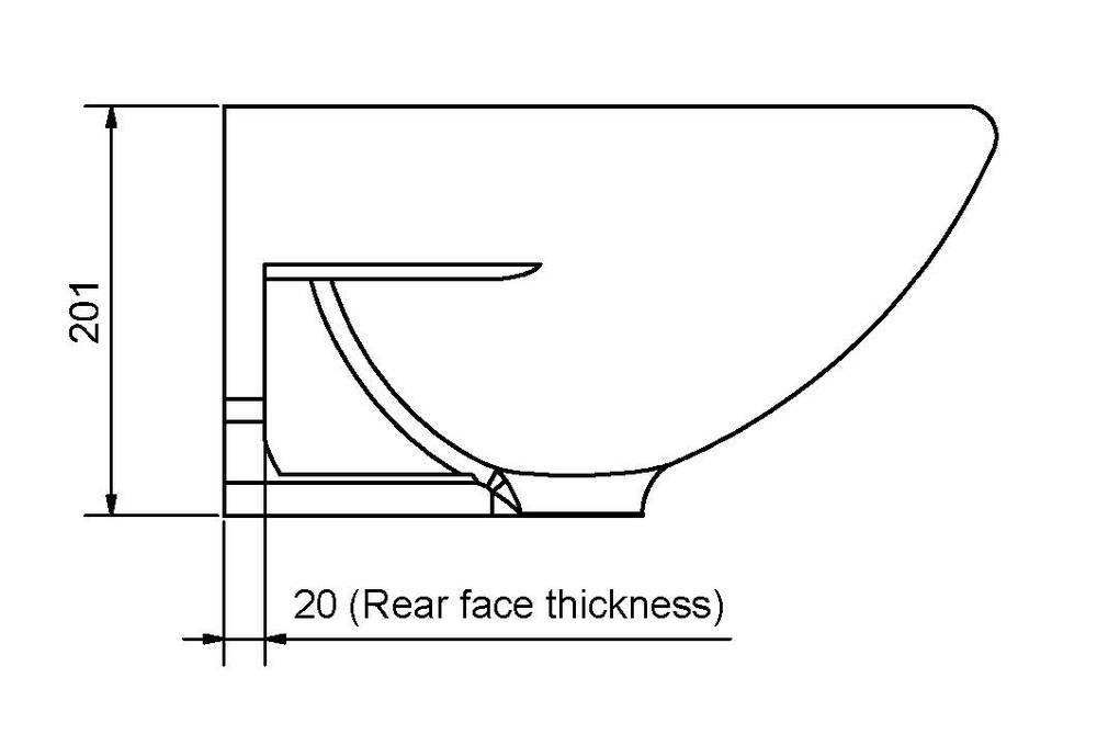 Wallgate Wash Hand Basin Solid Surface - Front Fixed Exposed Services & LH Tap Holes