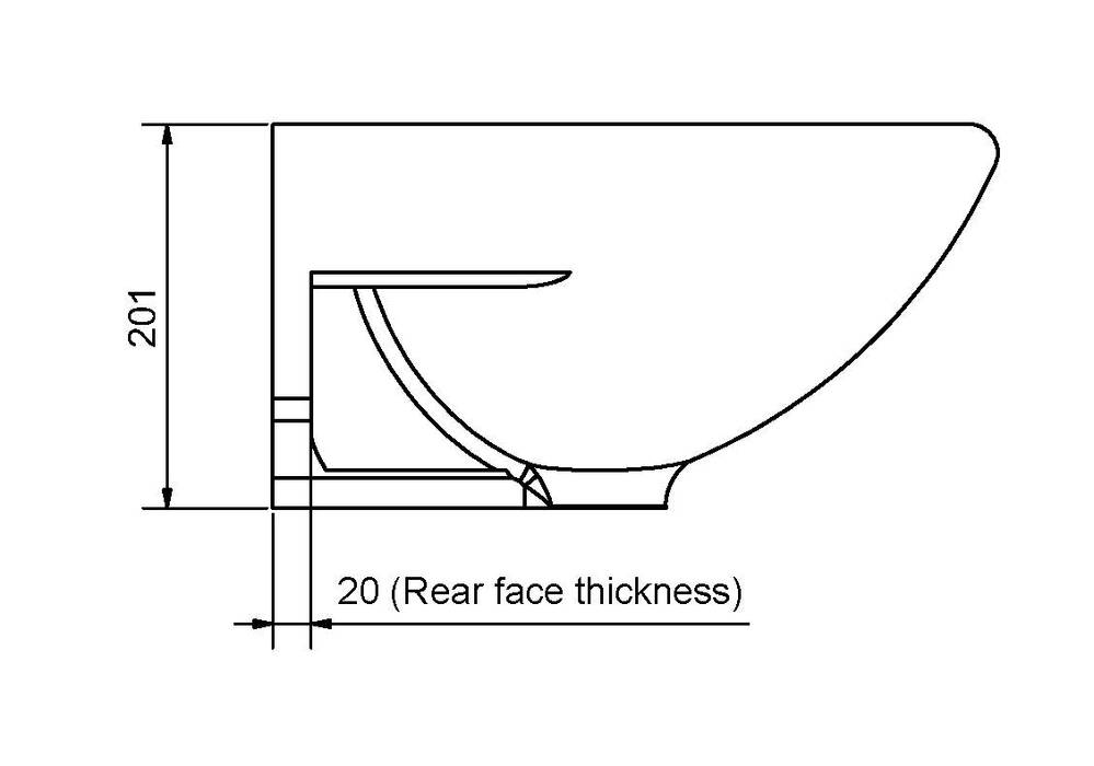 Wallgate Wash Hand Basin Solid Surface - Front Fixed Exposed Services & RH Tap Holes