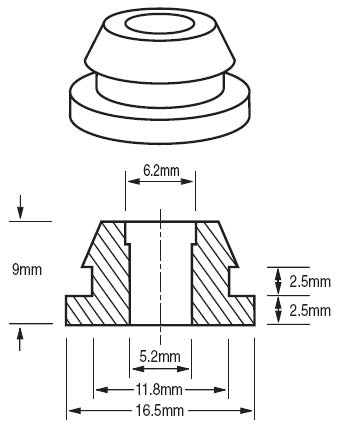 Solar Grommet 16.5mm OD | SOLG55