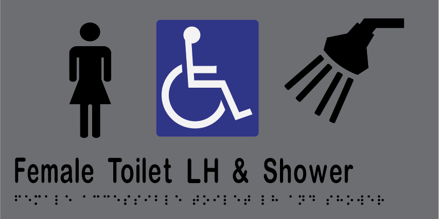 Female Accessible Toilet & Shower LH 160mmW x 150mmH