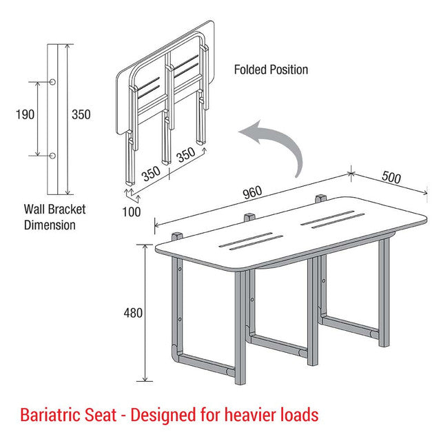Bariatric Shower Seat Brushed Stainless