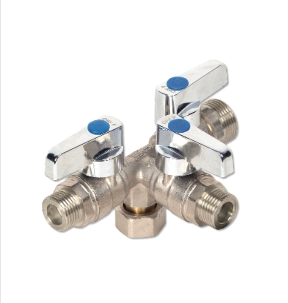 Zetco WaterMarked 3-Way Manifold - 15mm Inlet 20mm & 2x15mm Outlets