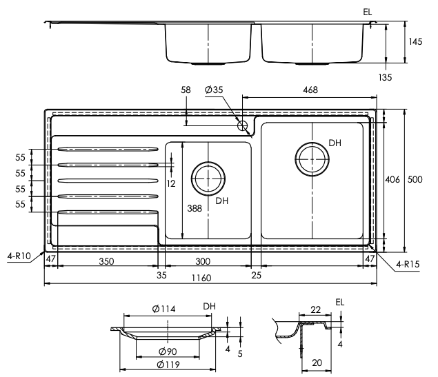 AS 1428.2 Accessible Kitchen Sink – Double Bowl with Drainer for NDIS, SDA & Aged Care | Paco Jaanson