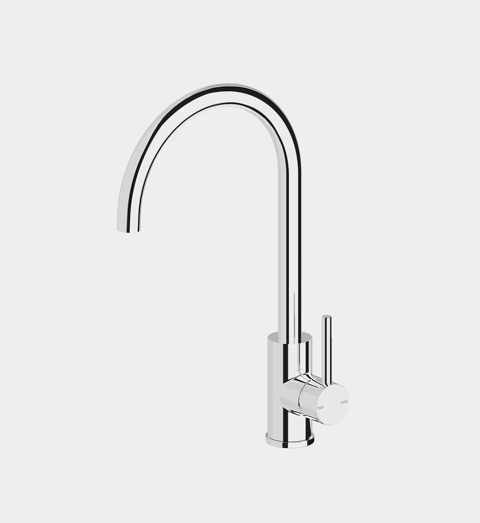 Gooseneck Sink Mixer — Pin Lever, 4 Star WELS | 18106 / 18106BN / 18106MB