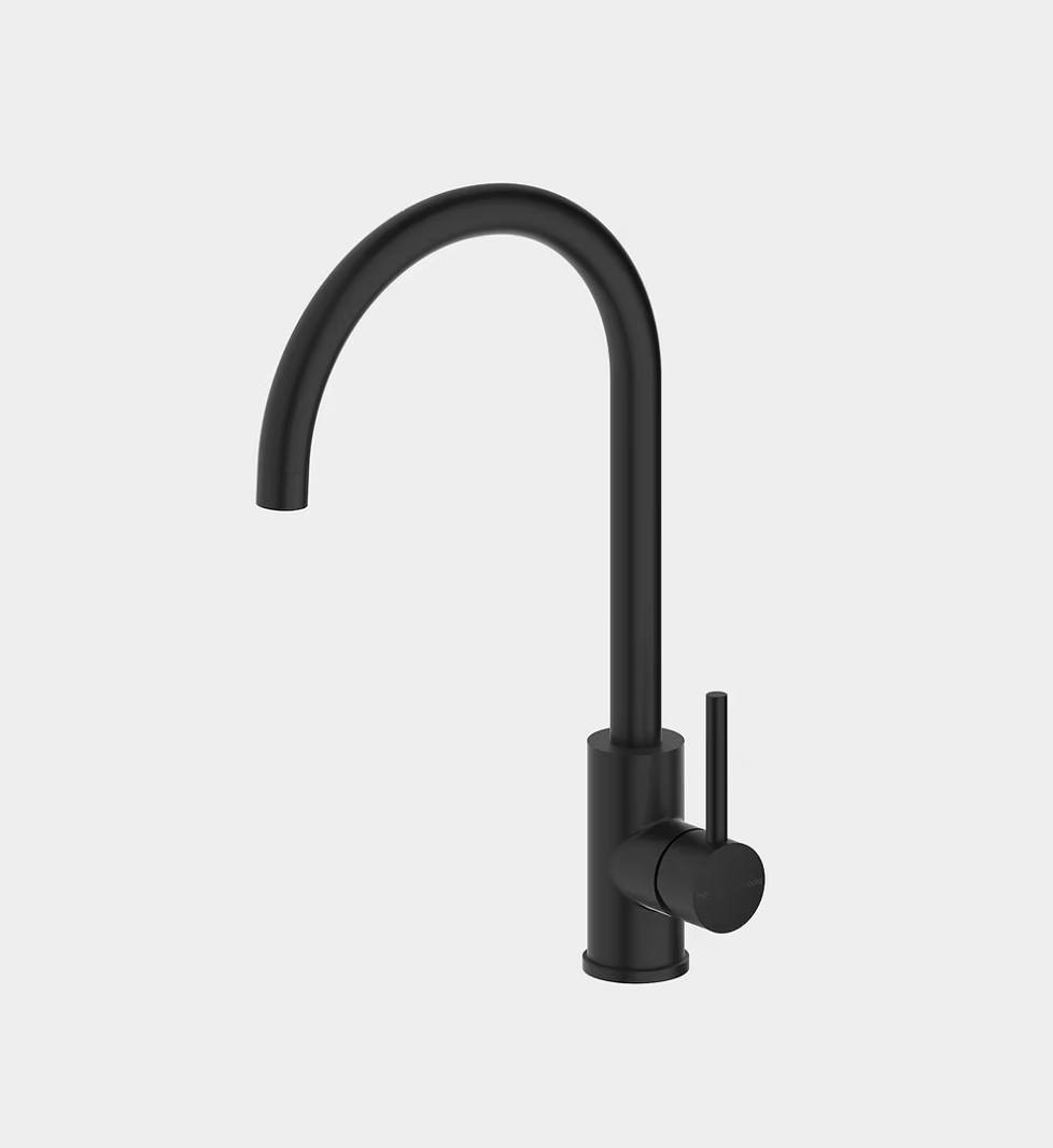 Gooseneck Sink Mixer — Pin Lever, 4 Star WELS | 18106 / 18106BN / 18106MB
