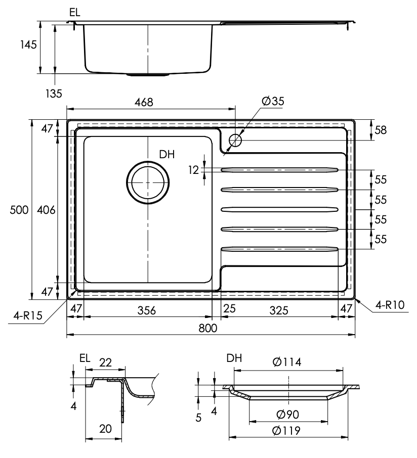 Accessible Care Kitchen Sink with Drainer & Bowl – AS 1428.2-1992 Compliant | NDIS Approved