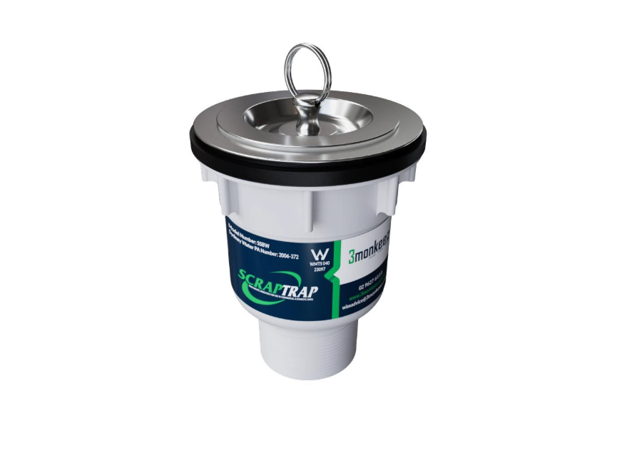 Sink Waste Arrestor 90mm — Fixed Strainer, Removable Basket & Plug, 50mm BSP | SSBW