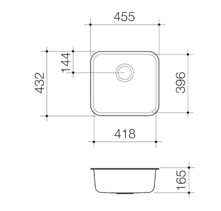 Caroma Coolibah Single Bowl Sink UM/OM