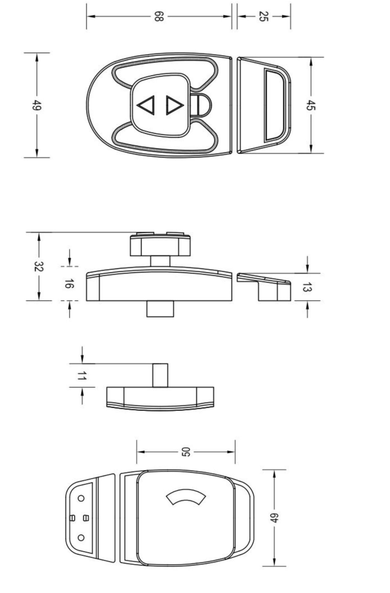 Sera Slide Lock & Indicator Set in Satin Chrome Plate