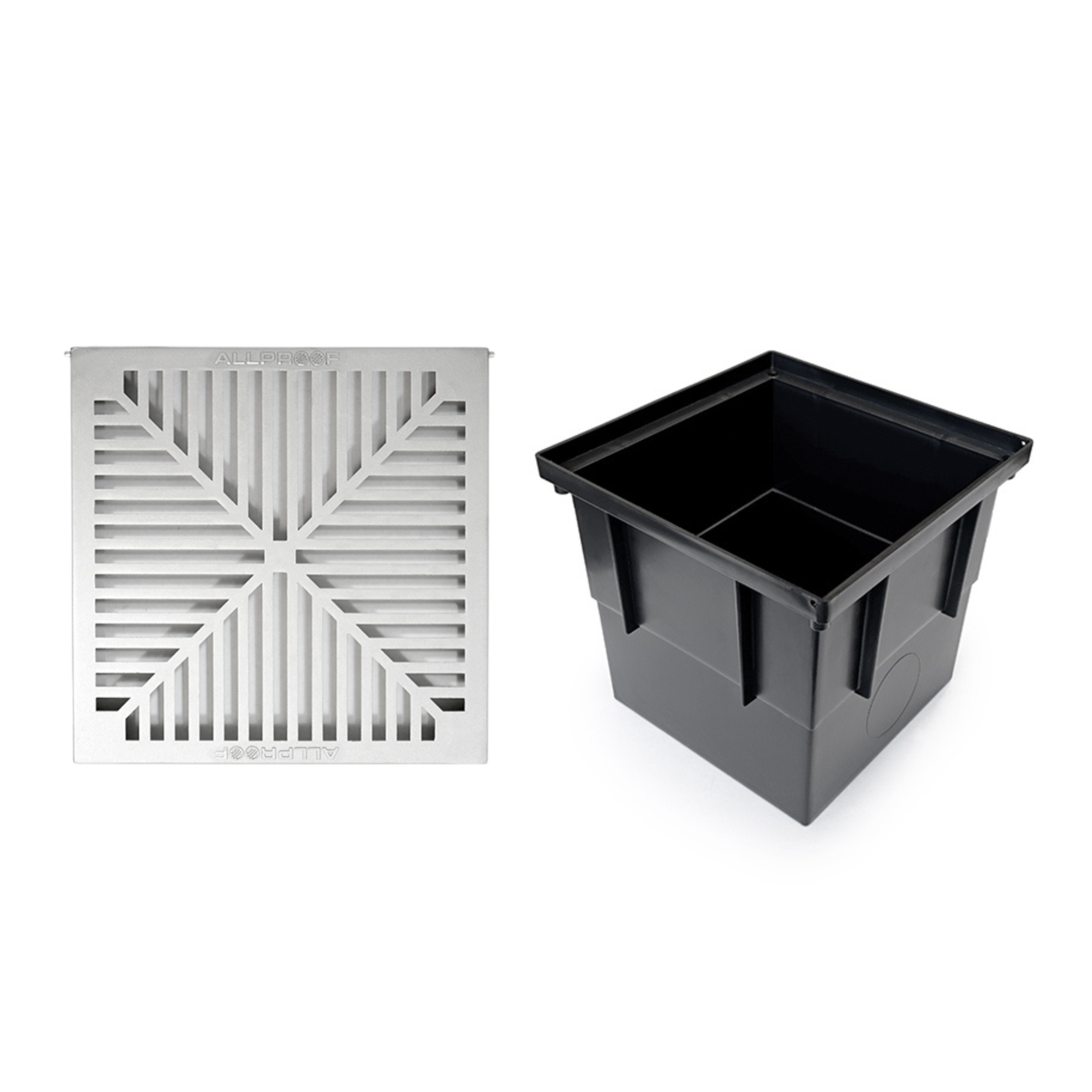 Square Drainage Pit 350 mm² × 325 mm Deep with Aluminium Grate