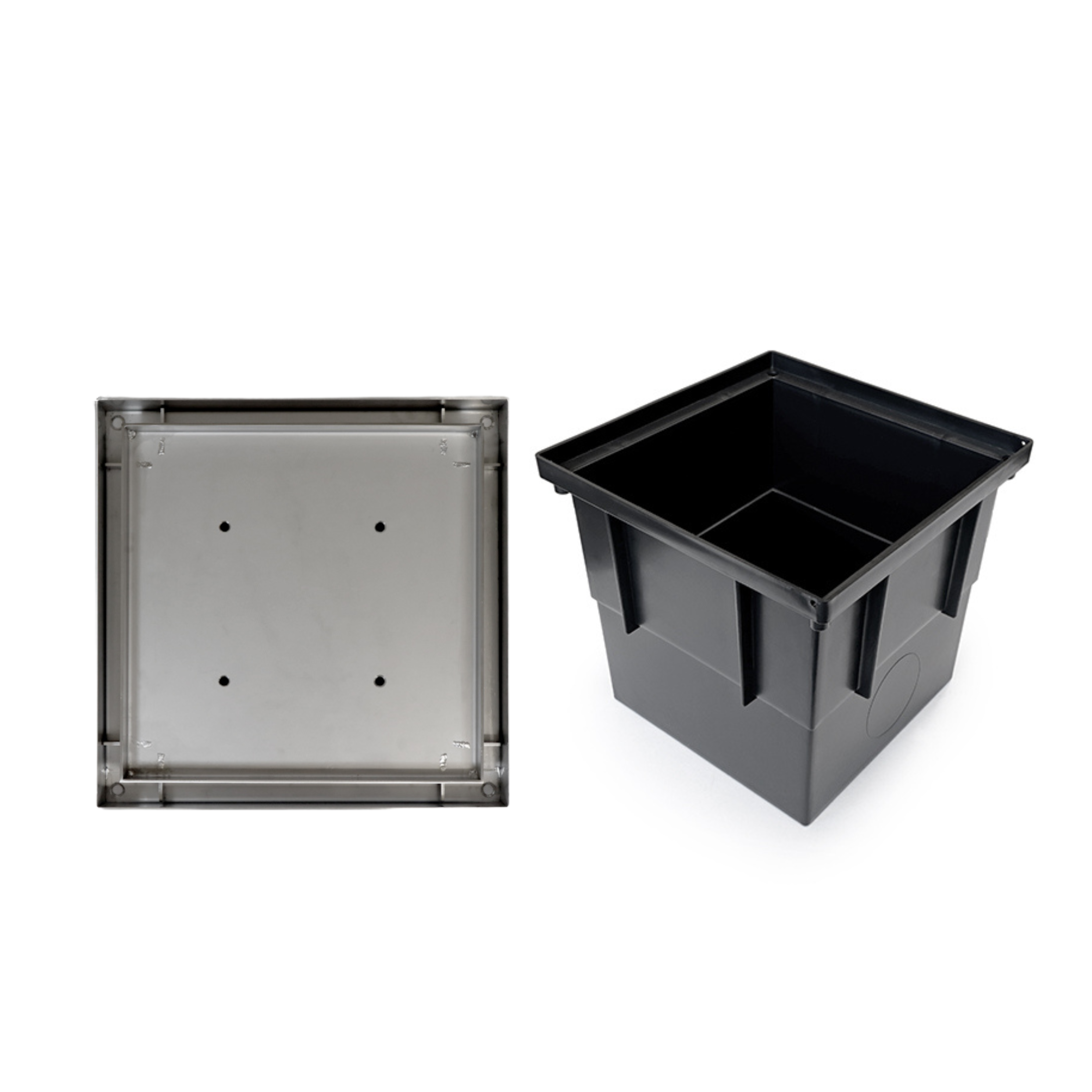 Square Drainage Pit 350 mm² × 325 mm Deep with Tile Insert Grate