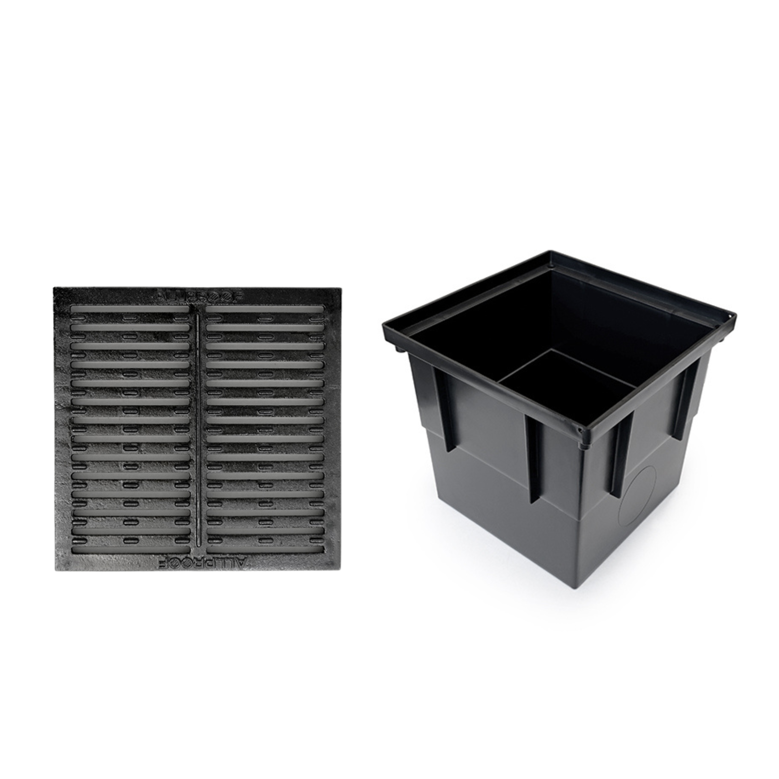 Square Drainage Pit – 350mm² × 325mm Deep with Heelproof Cast Iron Grate