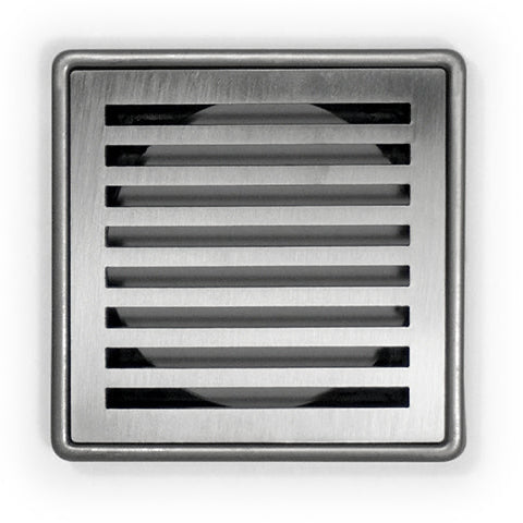 Square-shaped drain cover, designed for tile and vinyl applications.