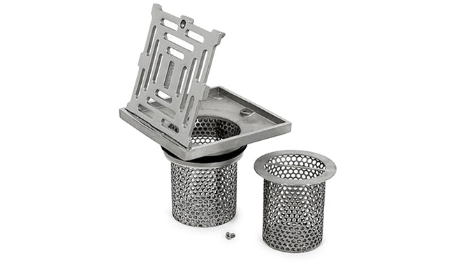 Storm Series Double Strainer Drain - Cast Stainless Steel, Round & Square, 100mm-200mm