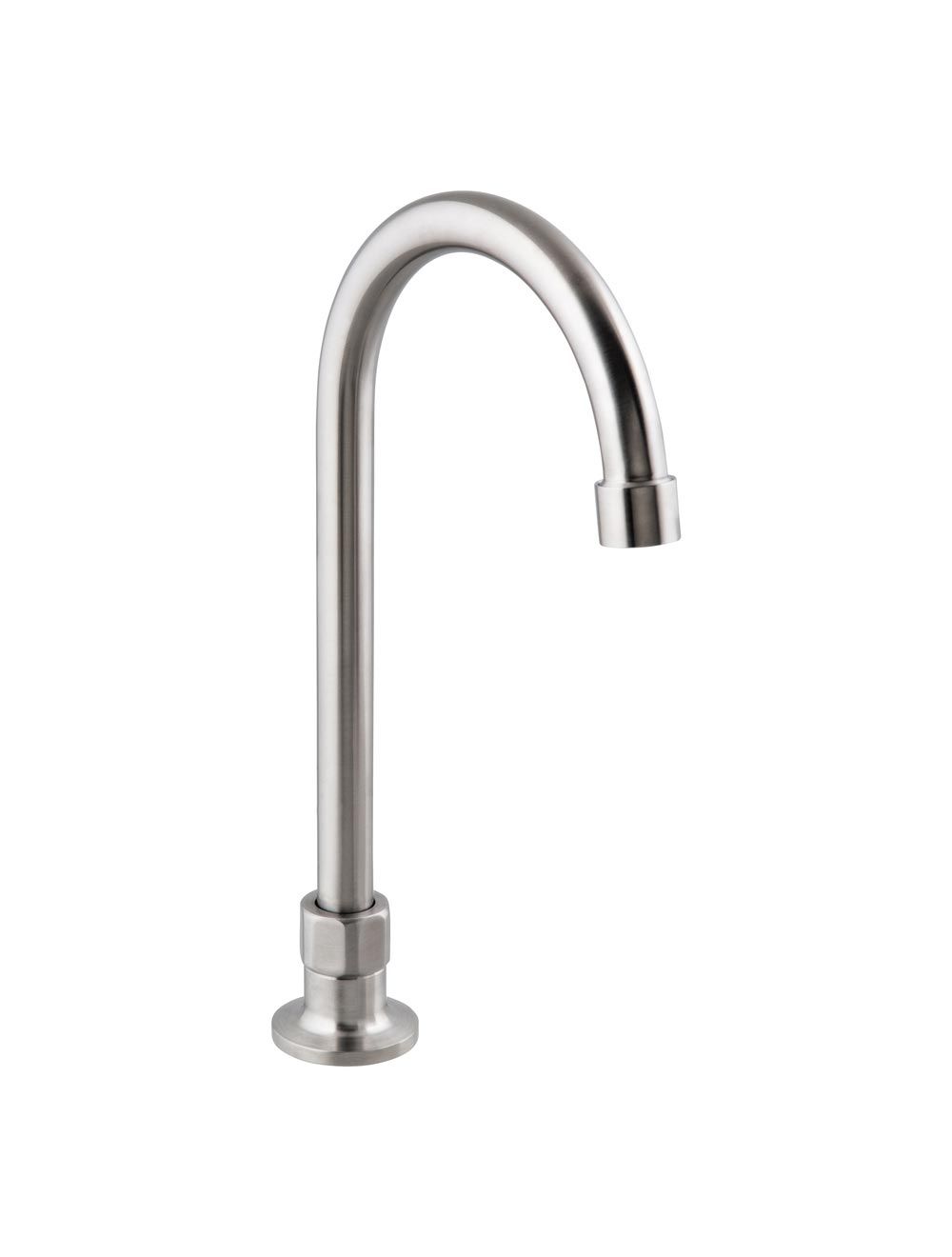 Stainless Steel Single Hob Mount (No Stops) with Gooseneck Spout