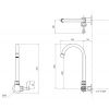 Stainless Steel Single Wall Mount Body with Single Control and Gooseneck Swivel Spout