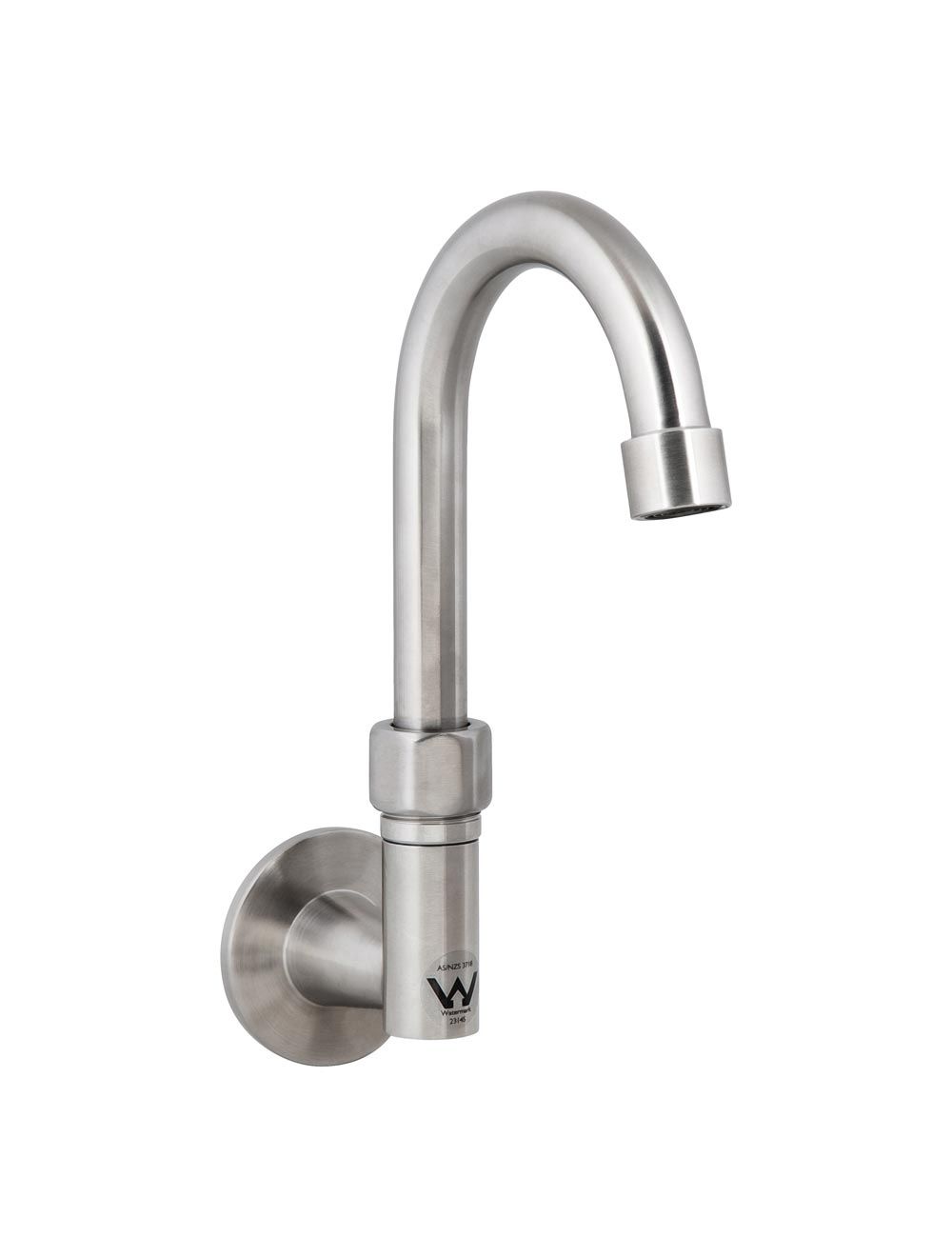 Stainless Steel Wall Elbow with Gooseneck Swivel Spout