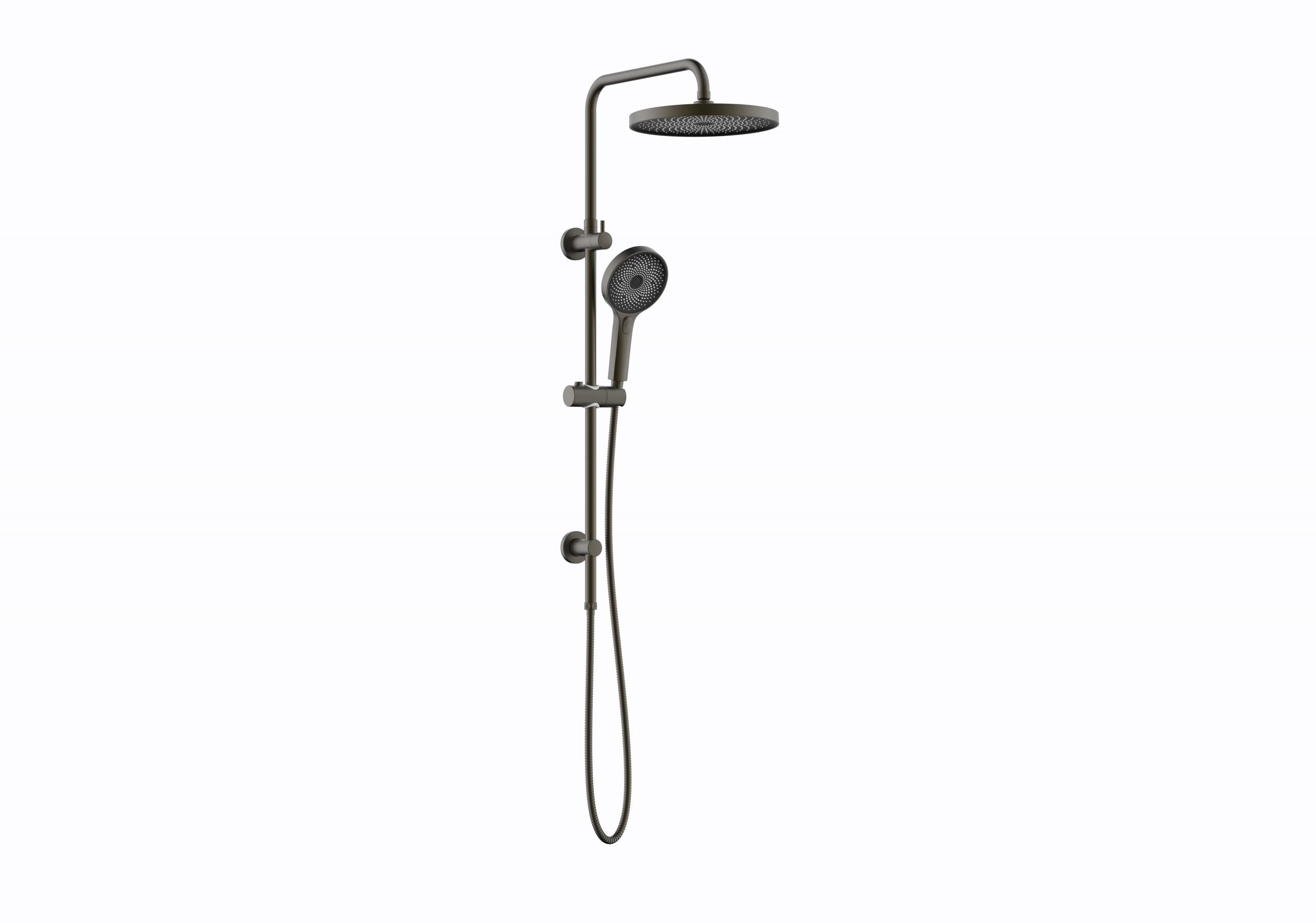 Twin Shower with Rail — 260mm Bush Head, 741 Nozzles, Diverter, 5 Finishes, Lifetime Warranty | T7808