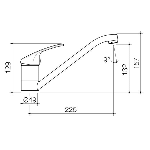 Caroma Tasman Sink Mixer – Lead Free Chrome Kitchen Tapware 40mm (WELS 4 Star)