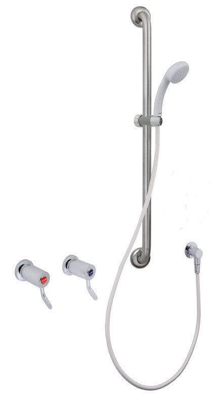 CliniLever® CP-BS Hospital Shower Set 80 C/D with Medi Hand Shower & 900mm Stainless Steel Grab