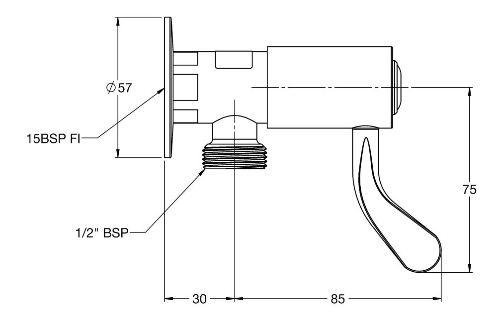 CliniLever® CP-BS Hospital Washing Machine Tap 80 C/D Hot