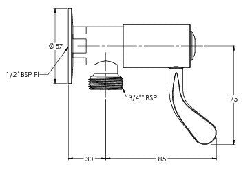 CliniLever® CP-BS Hospital Washing Machine Tap 80 J/V Cold