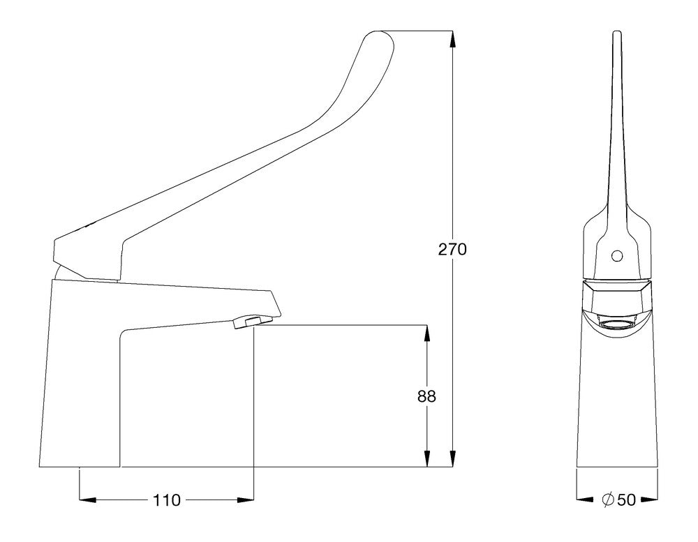 GalvinAssist® Single Lever Basin Mixer with 165mm Accessible Lever