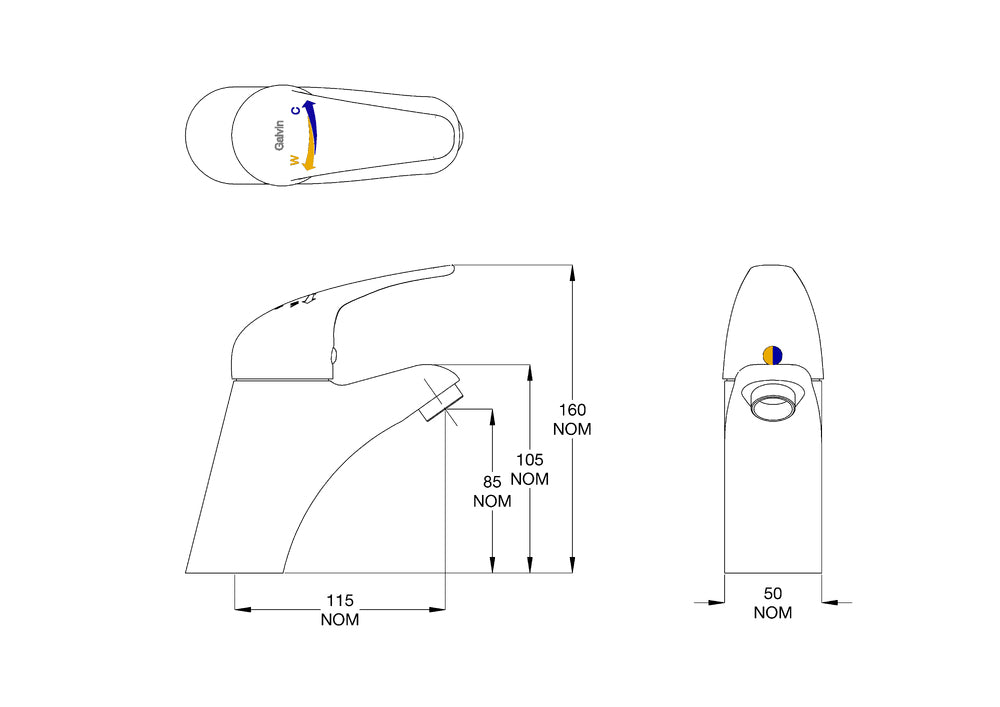 CliniLever® CP-BS Hospital Single Lever Basin Mixer - Warm/Cold