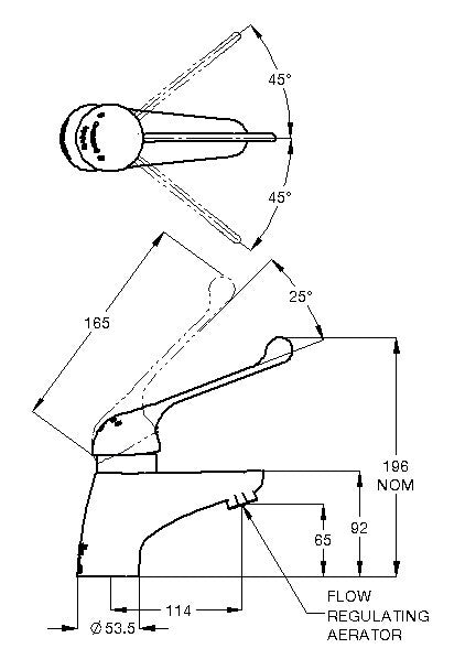 CliniLever® Stainless Steel Lead Safe™ Basin Mixer with Accessible Lever