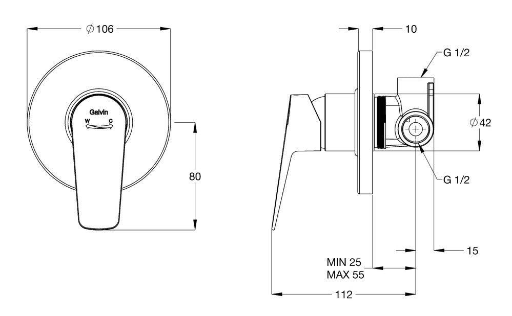 GalvinAssist® Single Lever Shower Mixer