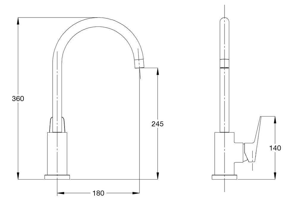 GalvinAssist® Single Lever Gooseneck Sink Mixer