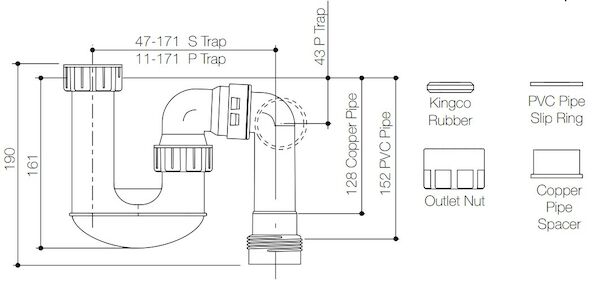 40MM COMBINATION S & P TRAP