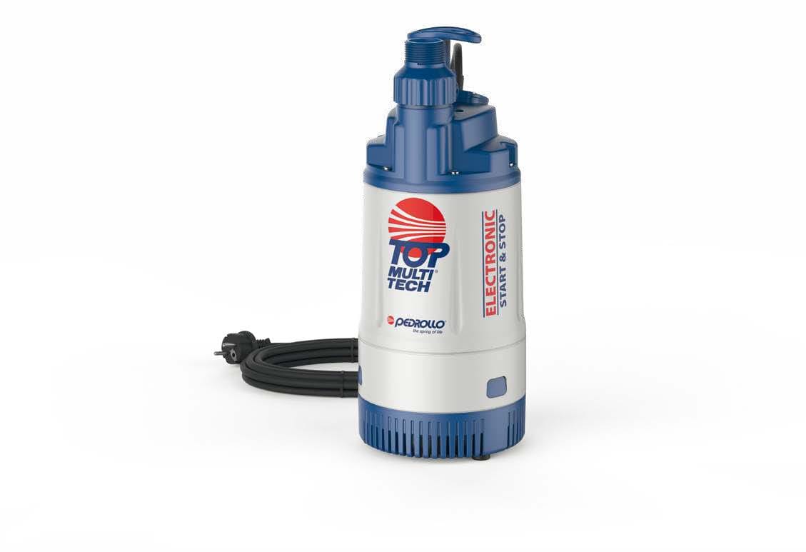 Pedrollo Top Multi Tech 2 Submersible Pump with Built-In Controller - 0.55kW, 240V, 80L/min
