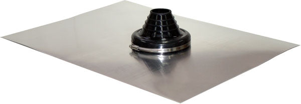 Aluminium Standard Roof Flashing EPDM Pre-Cut - Black, 50-90mm Pipe Range | VAECT2B50-90