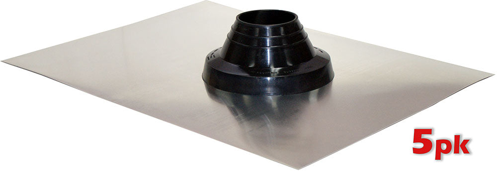 Aluminium Standard Roof Flashing EPDM Pre-Cut - Black, 100-125mm Pipe Range, 5 Pack | VAEF2B-5