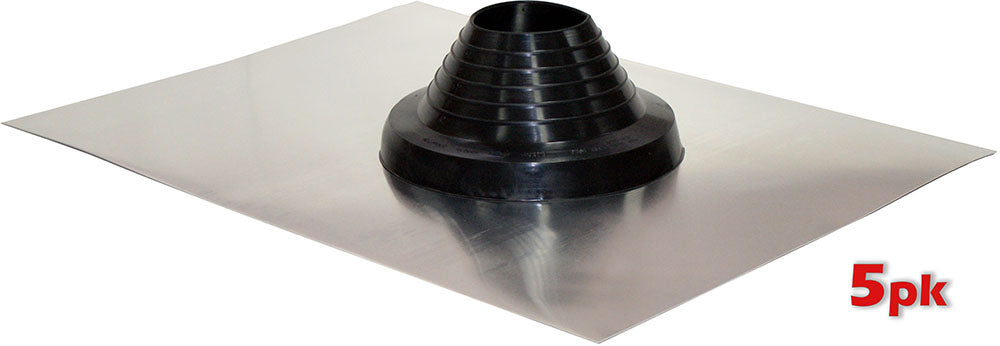 Aluminium Standard Roof Flashing EPDM #3 - Black, 100-165mm Pipe Range, 5 Pack | VAEF3B-5