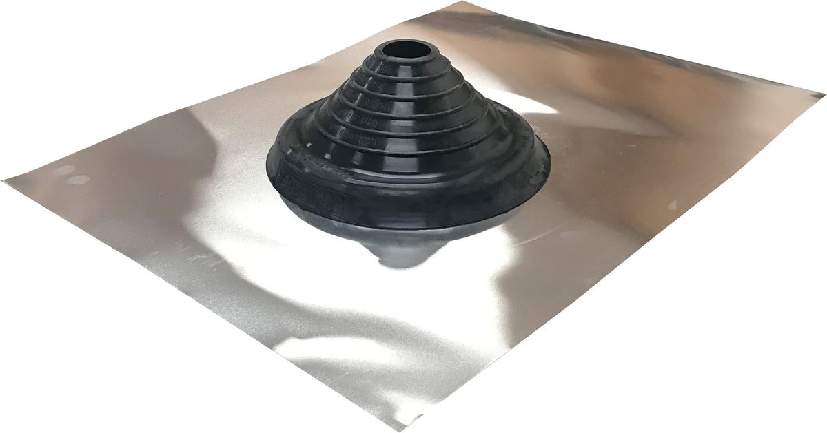 Aluminium Standard Roof Flashing EPDM #4 - Black, 50-170mm Pipe Range | VAEFT4B50-170