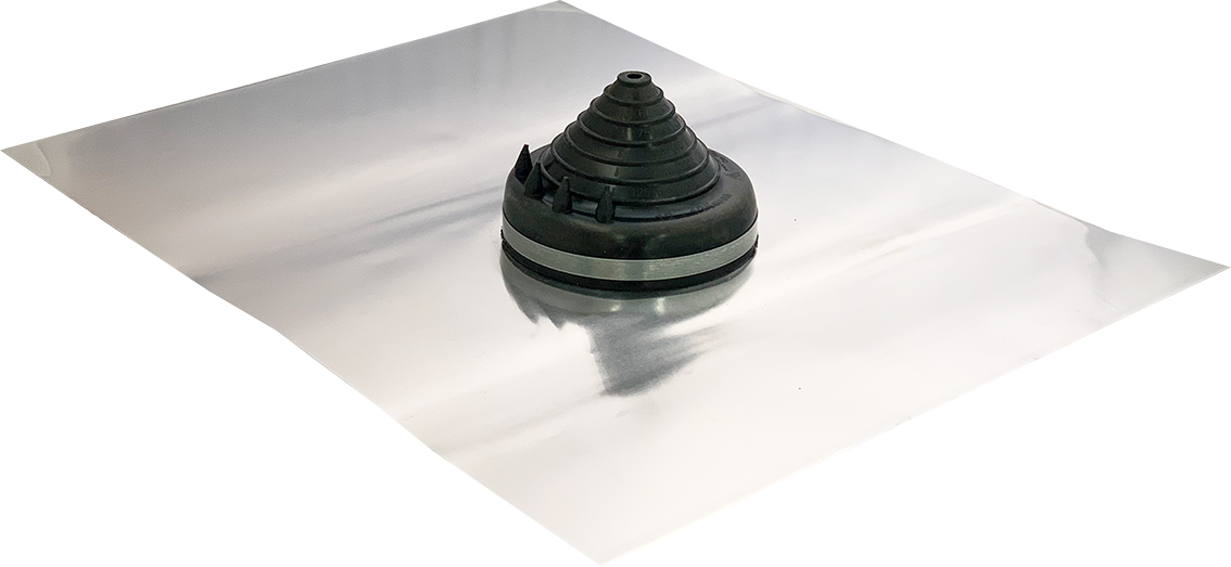 Aluminium Standard Roof Flashing EPDM #2 - Black, 12-125mm Pipe Range | VAEST2B12-125