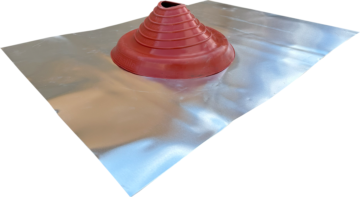 Aluminium Standard Roof Flashing Silicone #4 - Red, 50-170mm Pipe Range, 5 Pack | VASF4R-5
