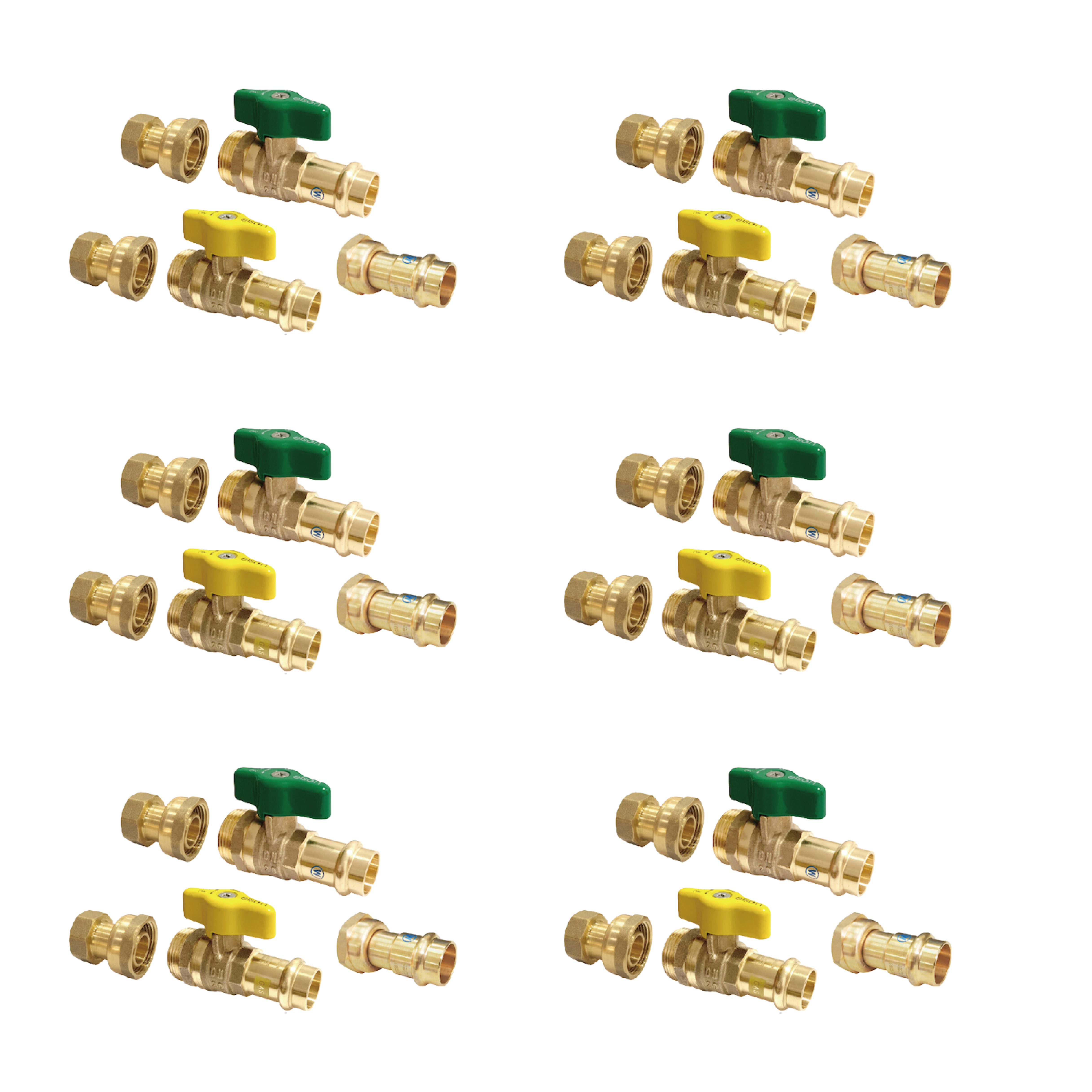 Buy 5, get 1 Free Instantaneous Hot Water Valve Kit -  G3/4" x 20mm Press DR Brass