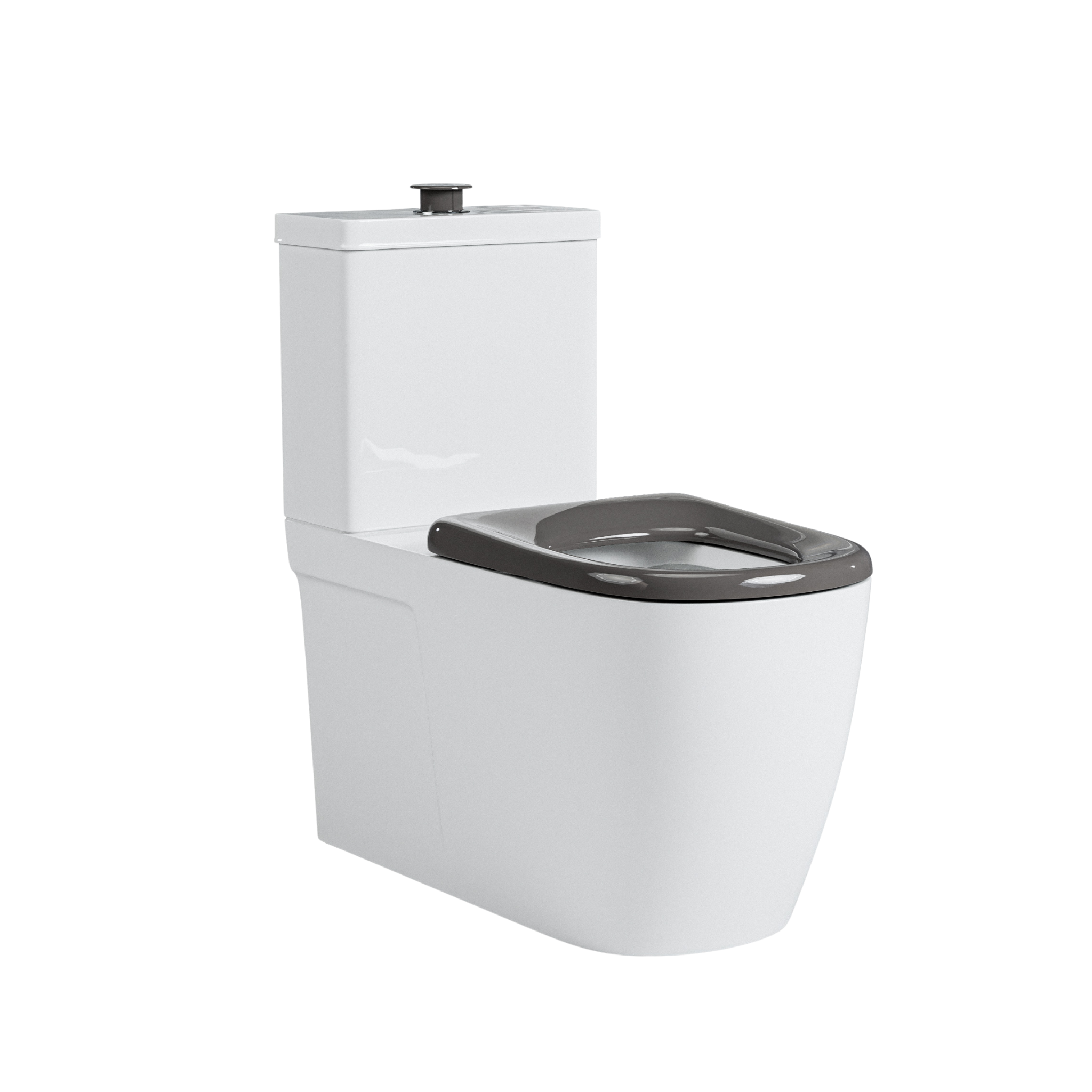Disabled Back to Wall Rimless Toilet with Grey Seat and Grey Buttons - NDIS SDA
