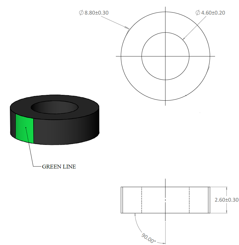 10 Gauge Smooth Cut Washer Black | W10CS0B-D
