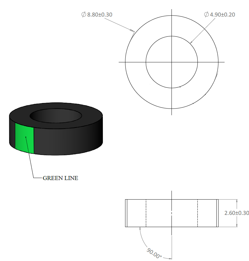10 Gauge Smooth Cut Washer Black | W10CS0B-E
