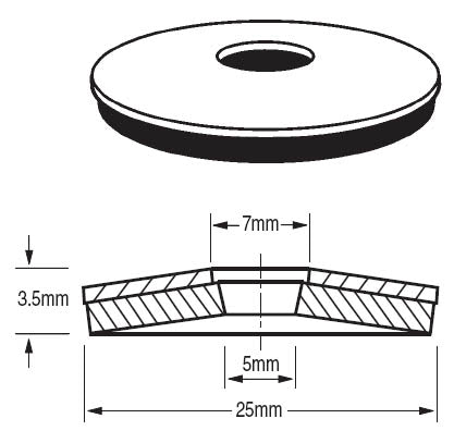 Bonded Washer 12/14G 25mm OD Galvanised Grey | W12/14BGG25
