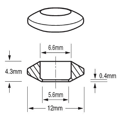 Moulded Washer 14G Black 12mm OD | W14MB12